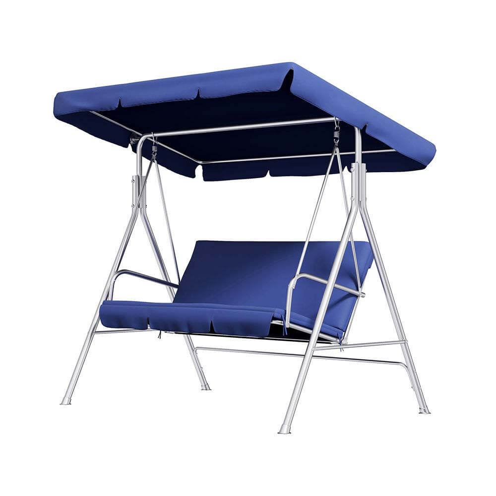 Outdoor Steel Swing Chair Dark Blue Original Mattress Factory