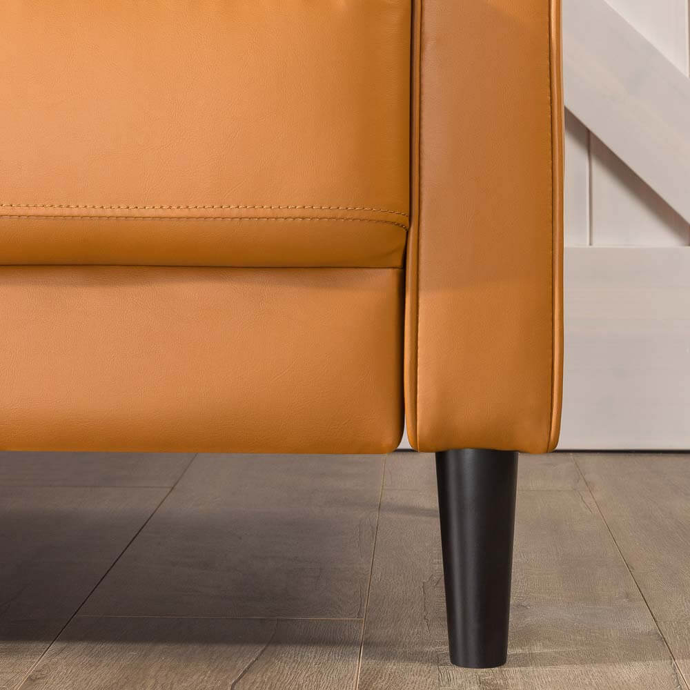 Benton MidCentury 3 Seater Sofa Cognac Brown