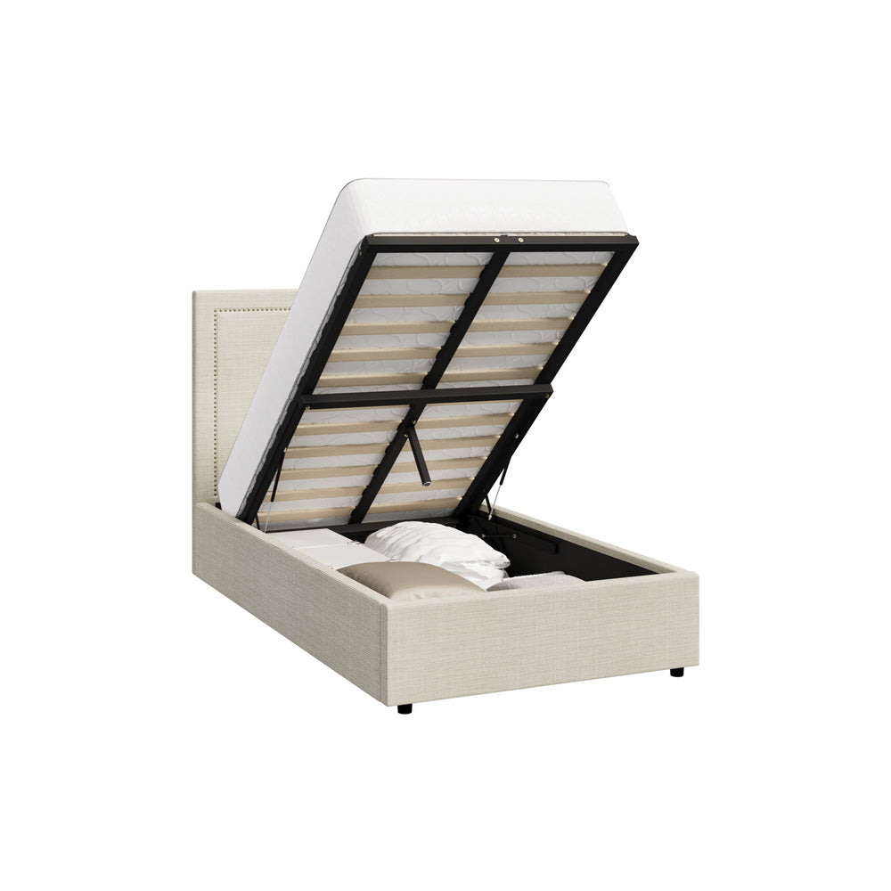 Mireille Gas Lift Storage Bed Frame - King Single