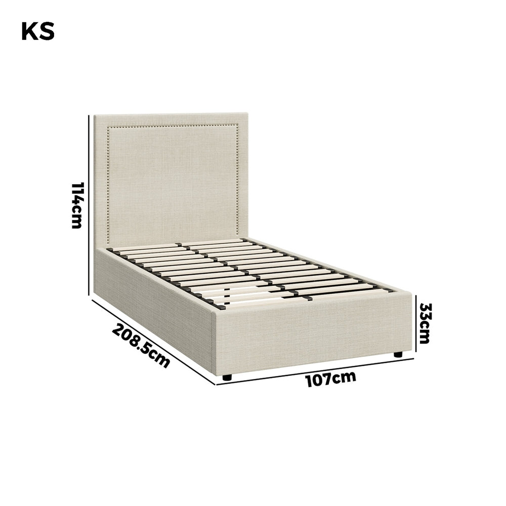 Mireille Gas Lift Storage Bed Frame - King Single