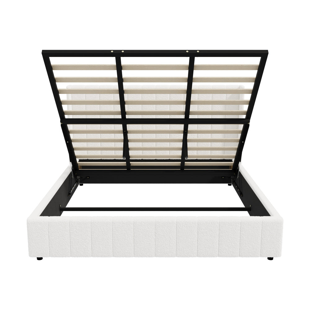 Gabrielle Boucle Gas Lift Storage Bed - King