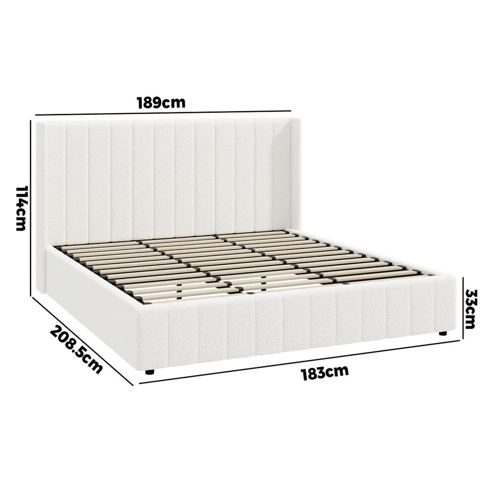 Gabrielle Boucle Gas Lift Storage Bed - King
