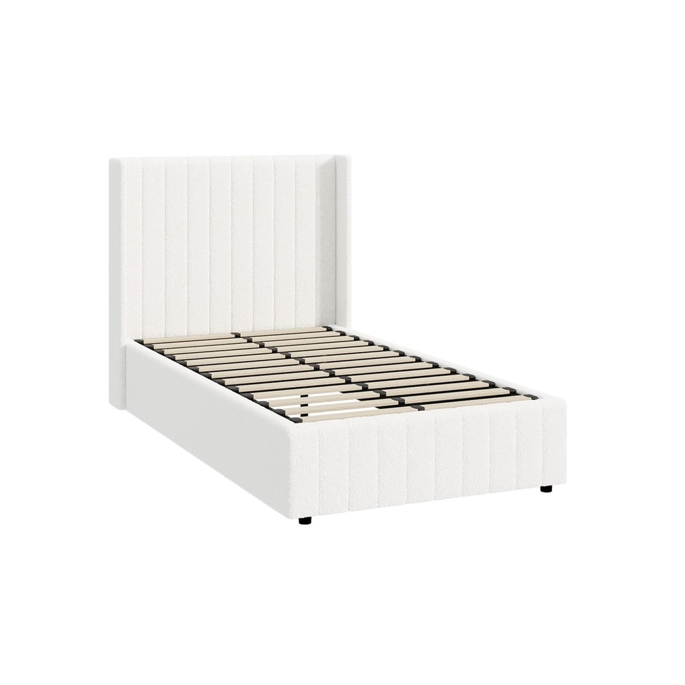Gabrielle Boucle Gas Lift Storage Bed - King Single