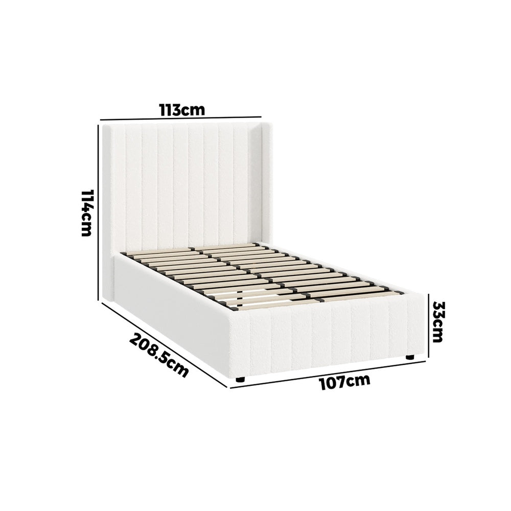 Gabrielle Boucle Gas Lift Storage Bed - King Single