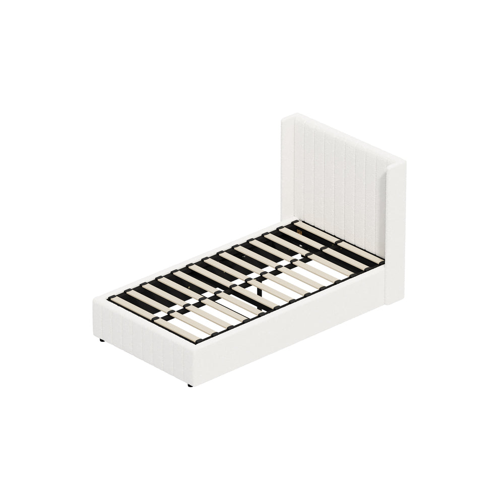 Gabrielle Boucle Gas Lift Storage Bed - King Single