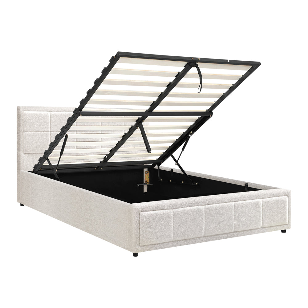 Reese Boucle Gas Lift Storage Bed - Double