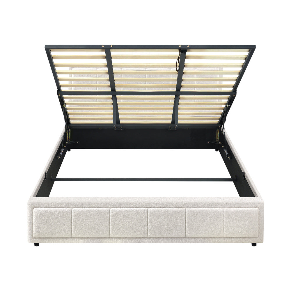Reese Boucle Gas Lift Storage Bed - King