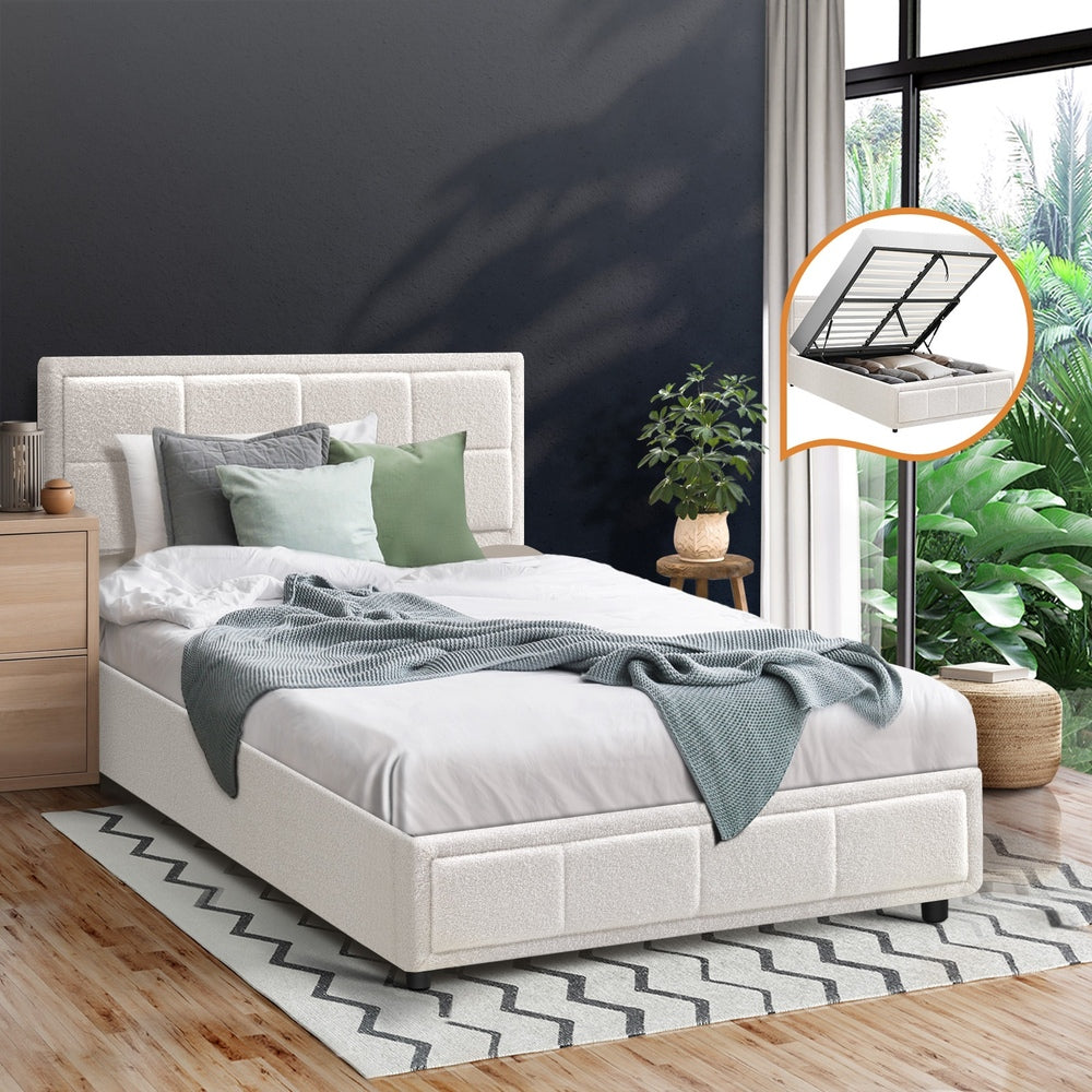 Reese Boucle Gas Lift Storage Bed - King Single