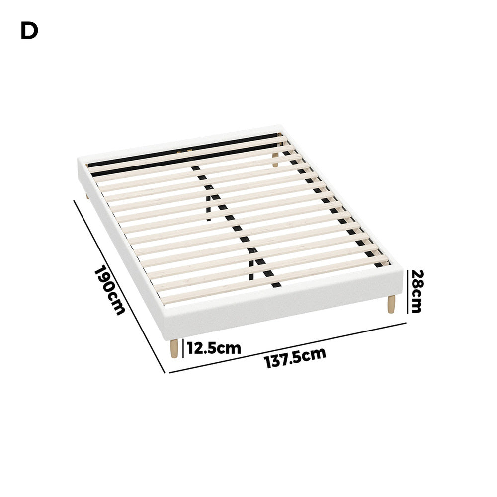 Siena Boucle Bed Base - Double