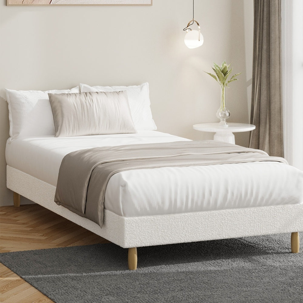 Siena Boucle Bed Base - Single