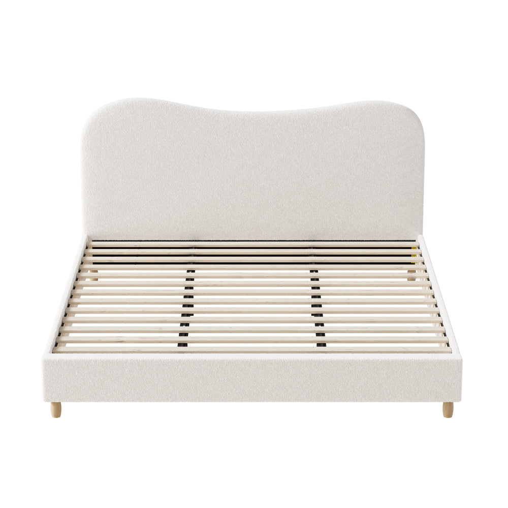 Lila Boucle Cloud Headboard Bed - King