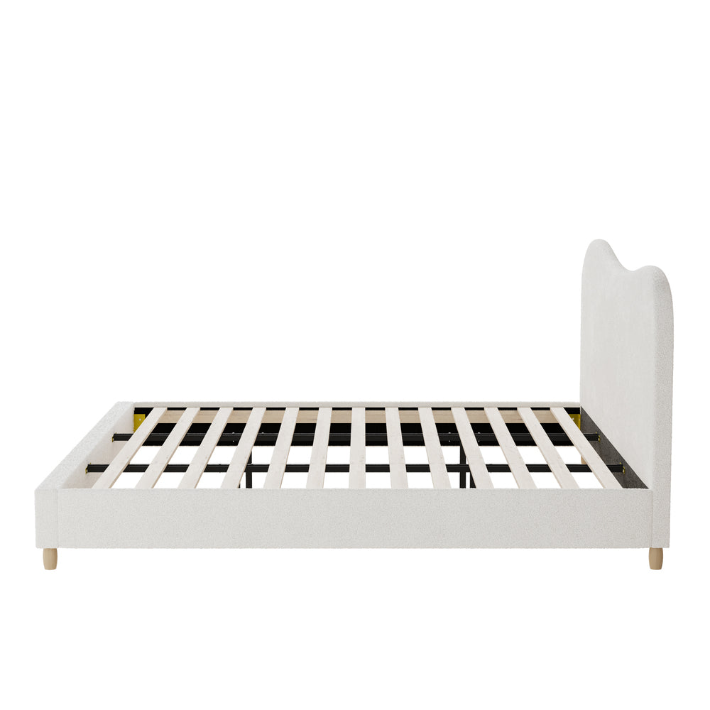 Lila Boucle Cloud Headboard Bed - King