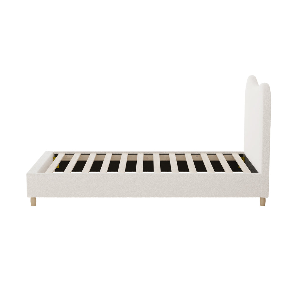 Lila Boucle Cloud Headboard Bed - Single