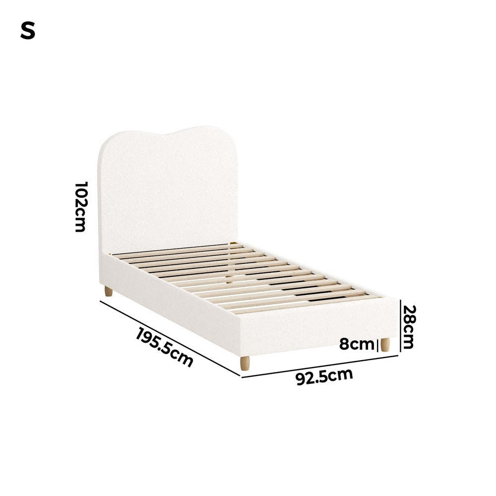Lila Boucle Cloud Headboard Bed - Single