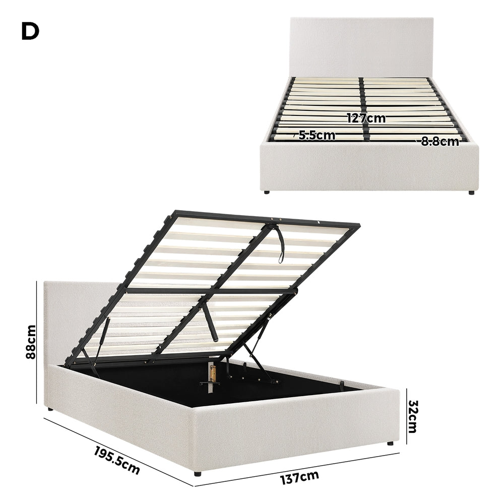 Astana Boucle Gas Lift Storage Bed - Double