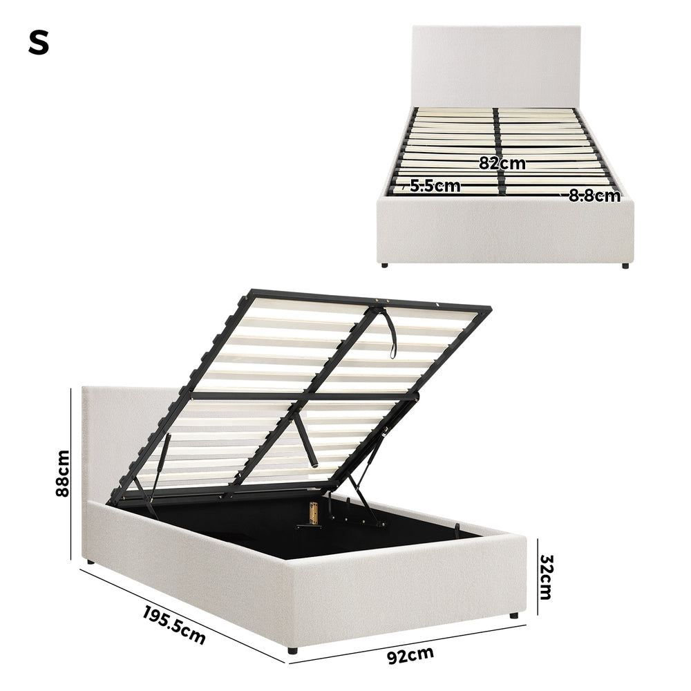 Astana Boucle Gas Lift Storage Bed - Single