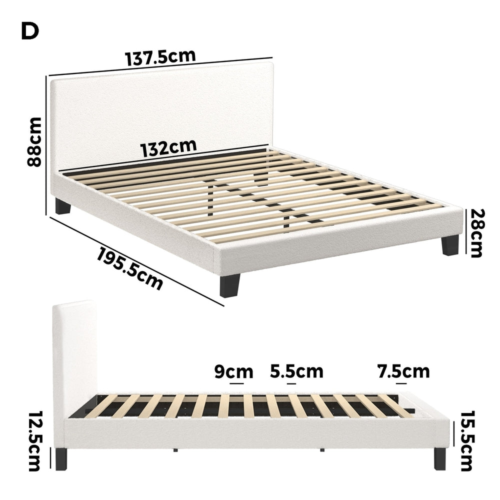 Demetrius Boucle Bed Frame - Double