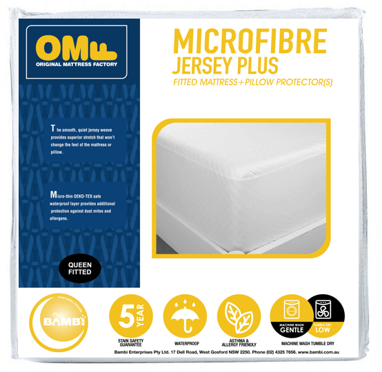 Microfibre Jersey Plus Queen Mattress Protector Pack