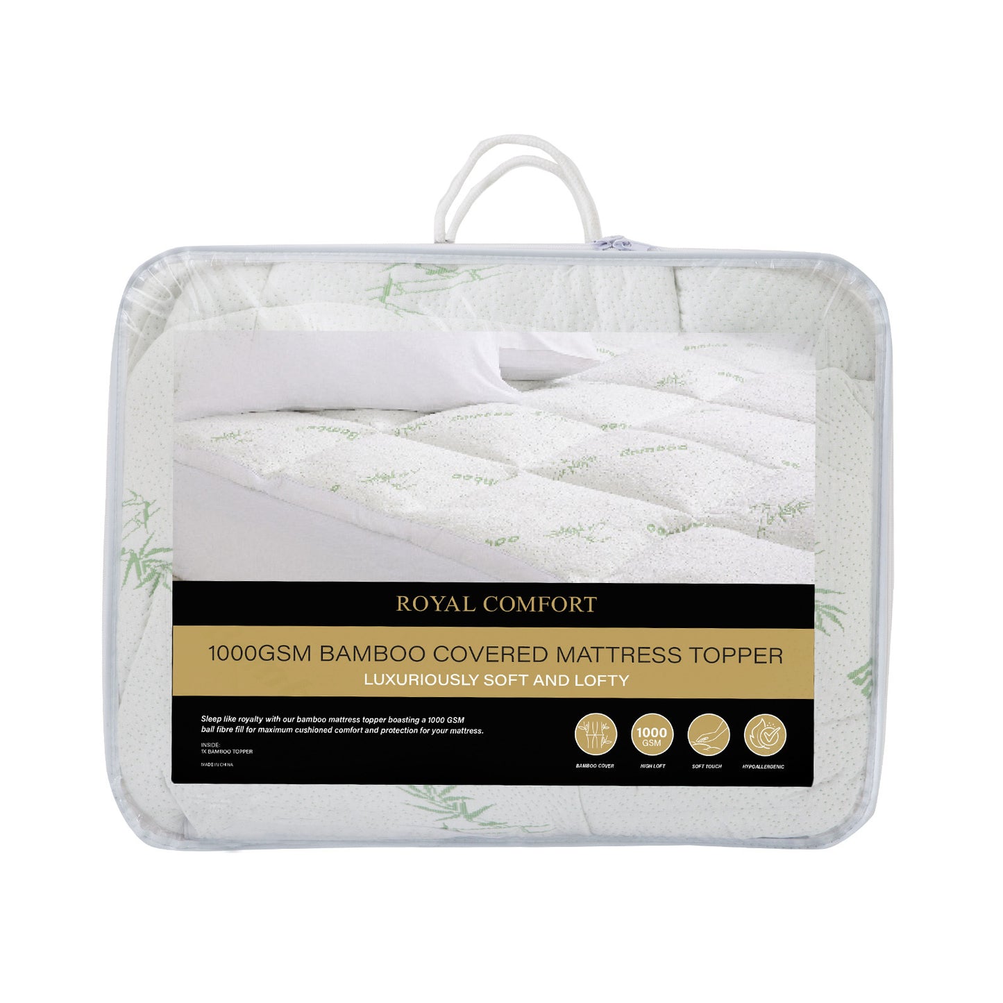 Royal Comfort Luxury 1000GSM Bamboo Mattress Topper