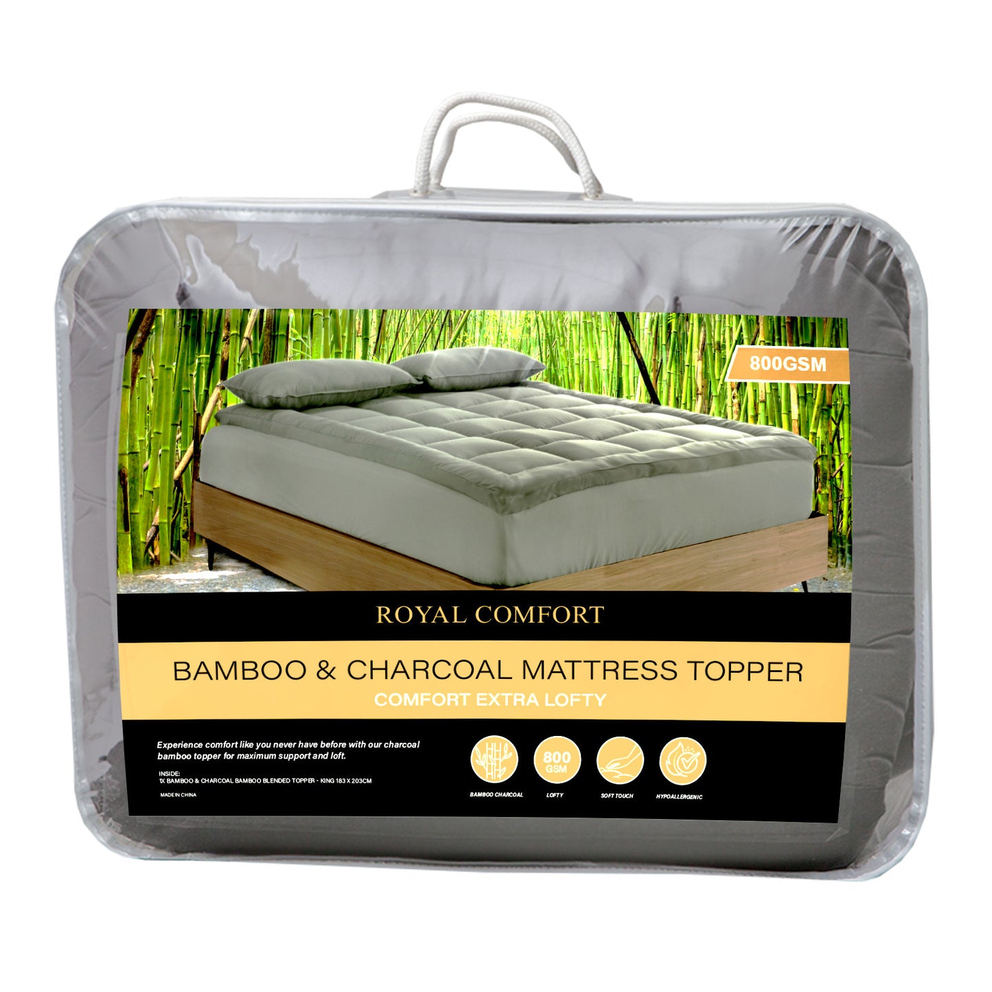 Bamboo & Charcoal Mattress Topper