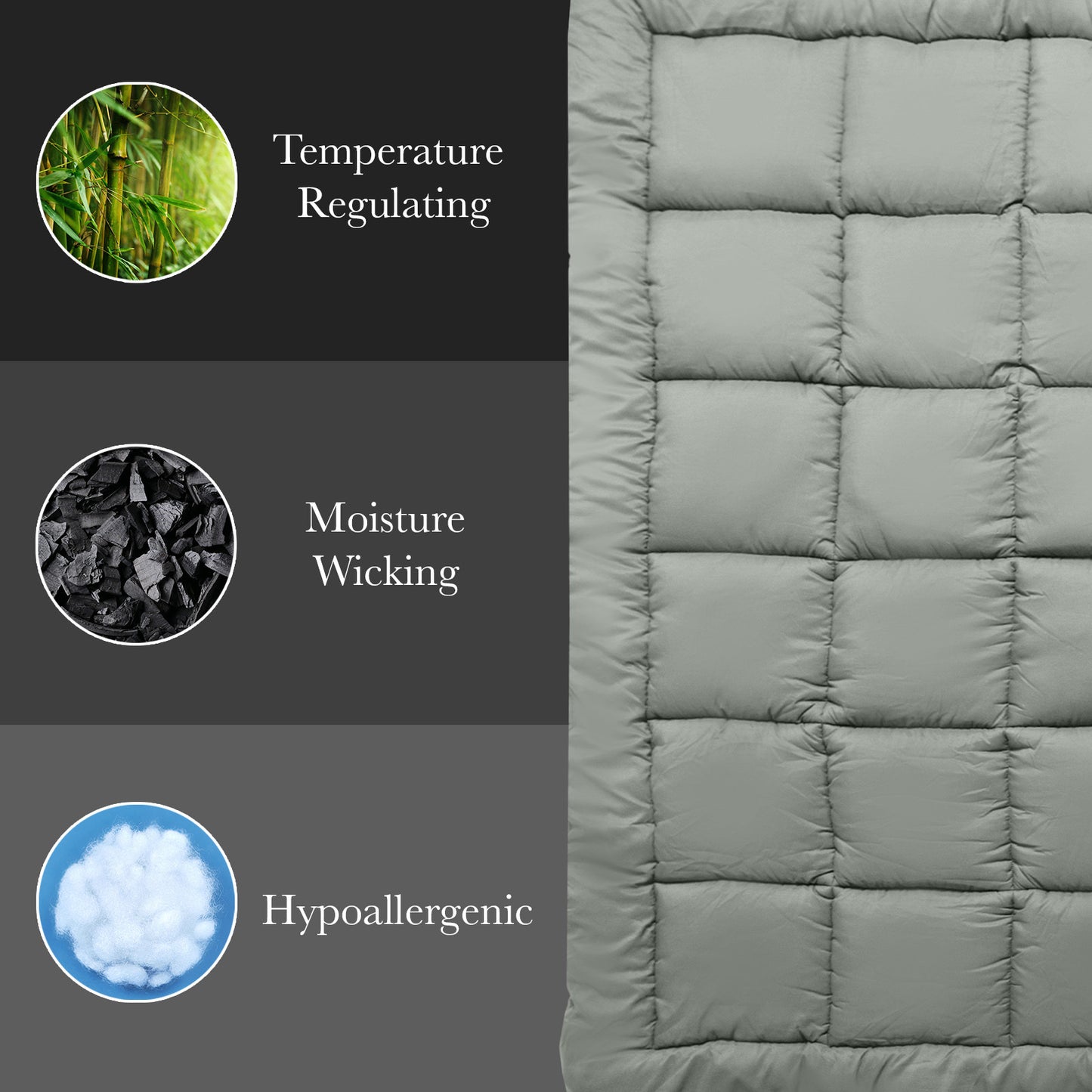 Bamboo & Charcoal Mattress Topper
