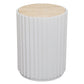 Carter Travertine Side Table - White