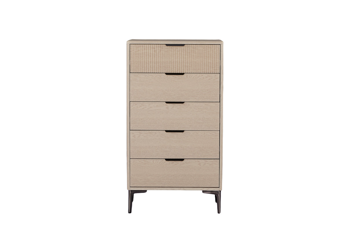 Rhodes Tallboy 5 Drawer Oak