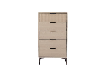 Rhodes Tallboy 5 Drawer Oak