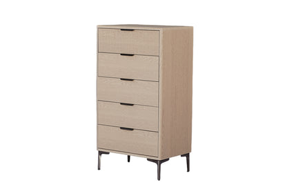 Rhodes Tallboy 5 Drawer Oak