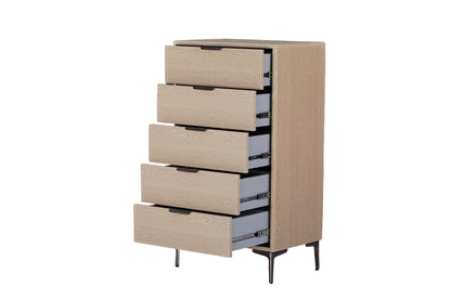 Rhodes Tallboy 5 Drawer Oak