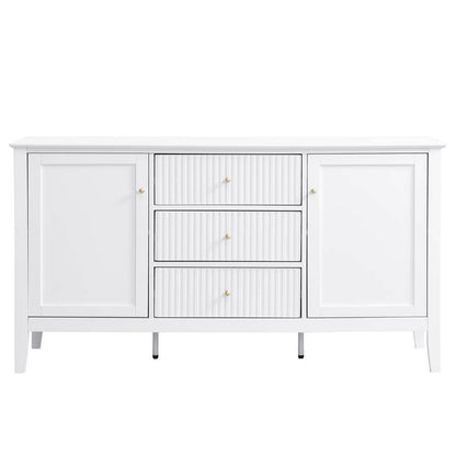 Zara Fluted 3 Drawer 2 Door Buffet White