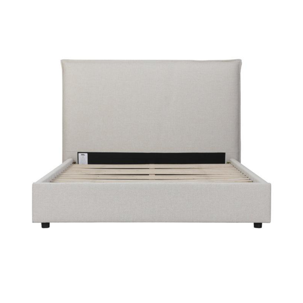 Edge Upholstered Bed Frame Latte Queen