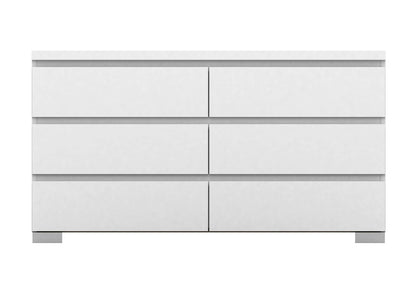 Elara High Gloss 6 Drawer Chest - White