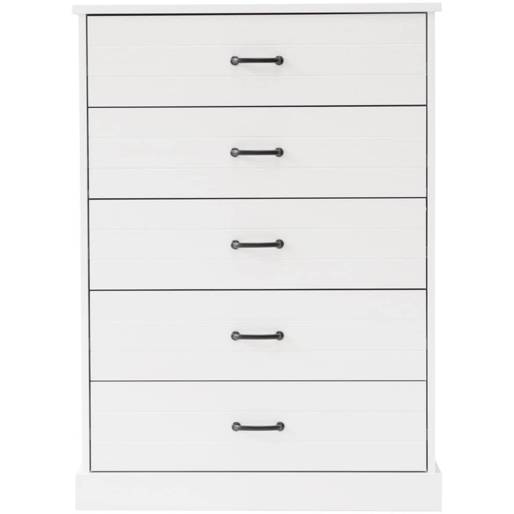 Hamptons 5 drawer Chest - White