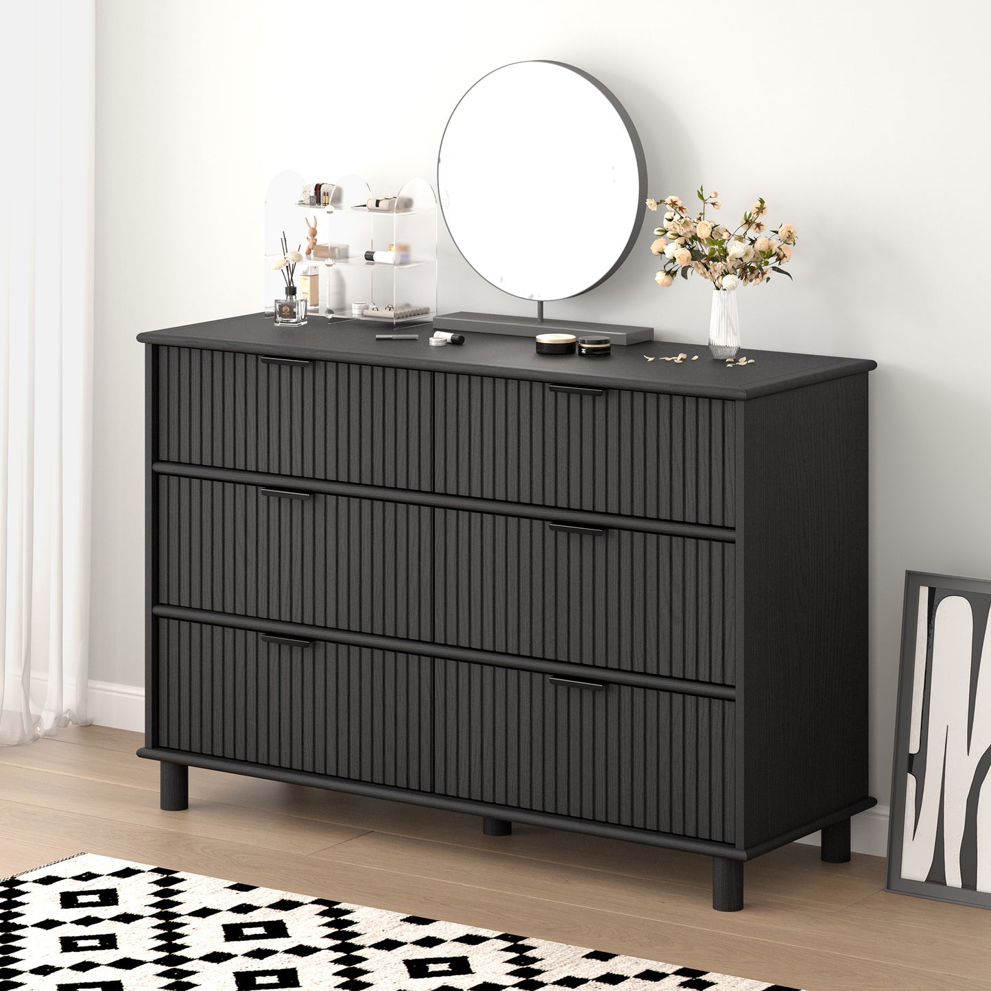 Sorrento 6 Drawer Chest - Black