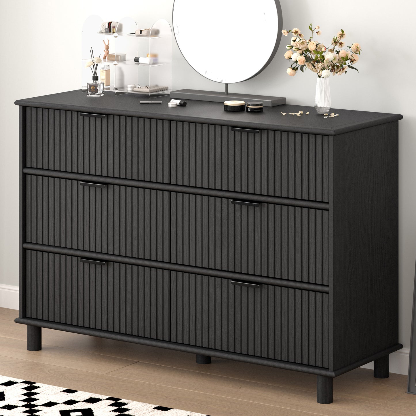 Sorrento 6 Drawer Chest - Black
