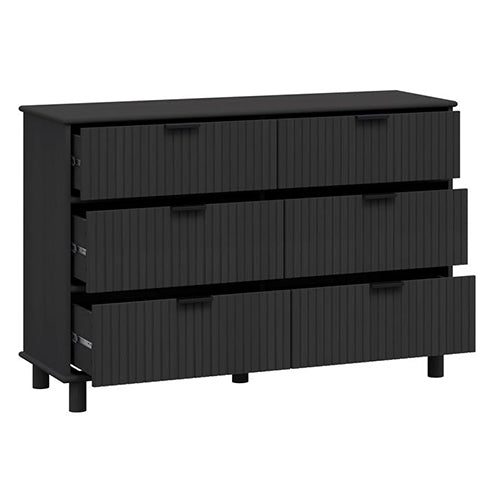 Sorrento 6 Drawer Chest - Black