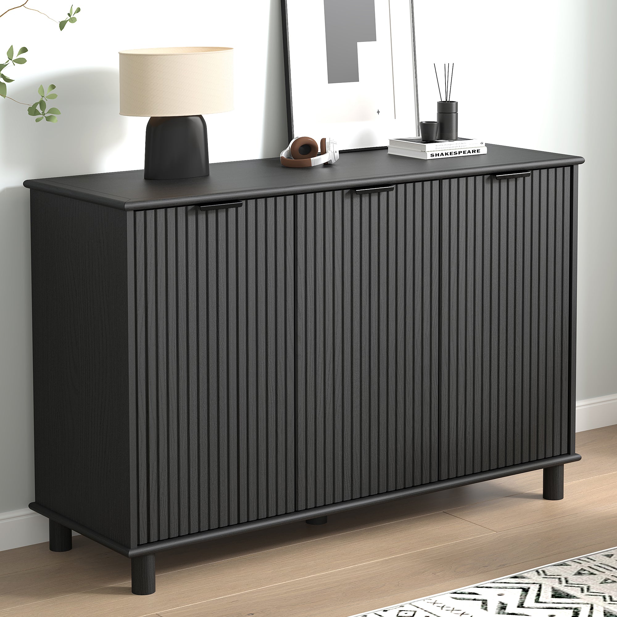 Sorrento 3 Door Sideboard - Black