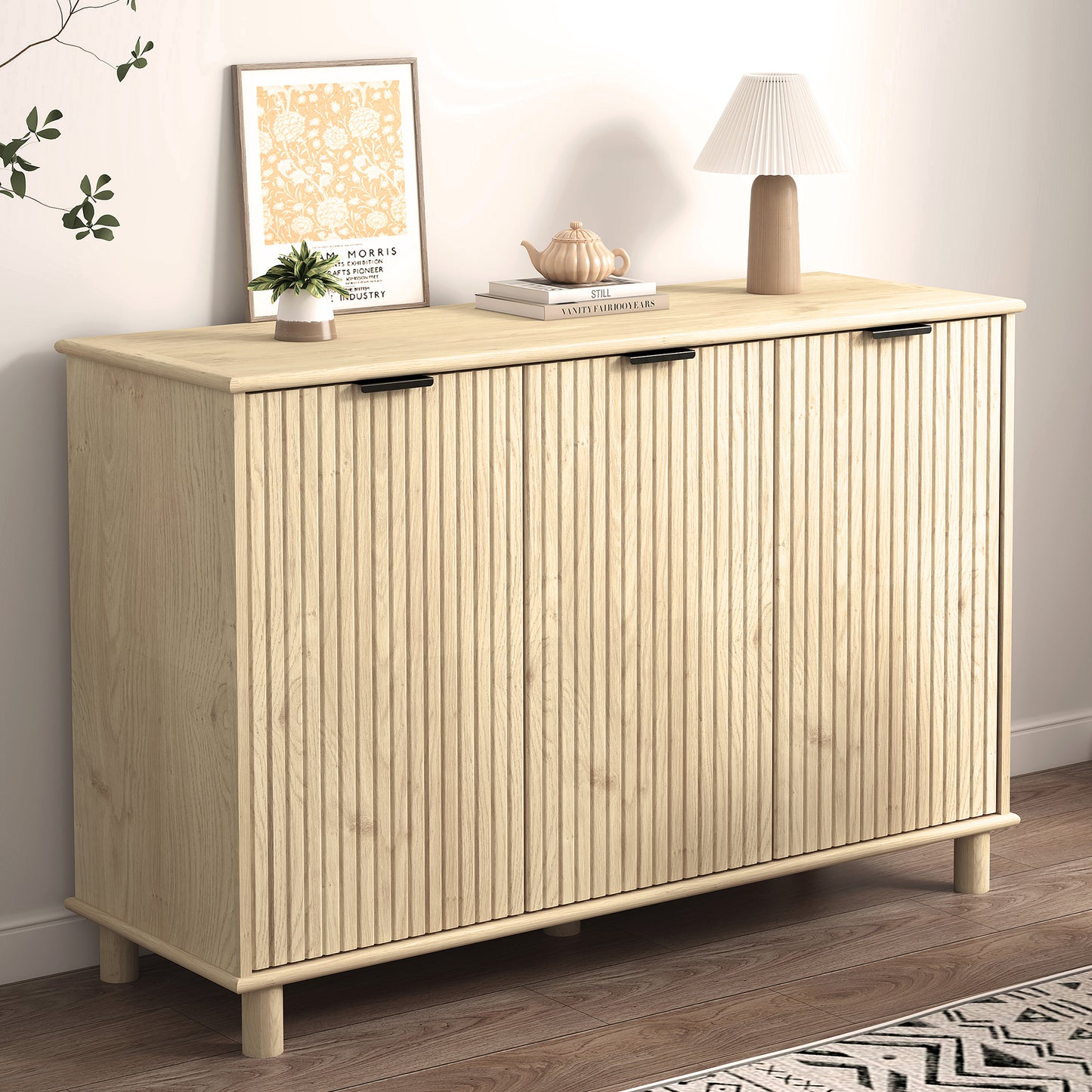 Sorrento 3 Door Sideboard Cupboard - Oak