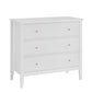 Zara Fluted 3 drawer chest - white