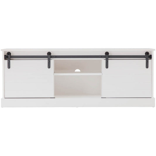 Hamptons Entertainment Unit 2 Shelf 2 Door White