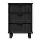 Sorrento 3 Drawer Side Table - Black