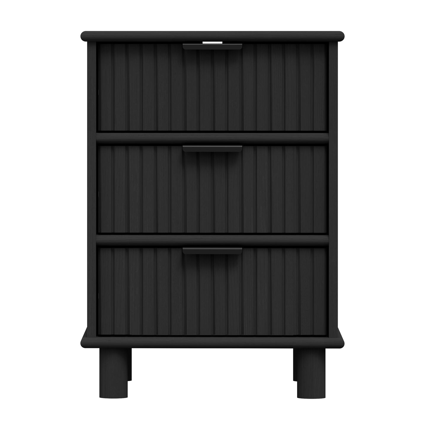 Sorrento 3 Drawer Side Table - Black
