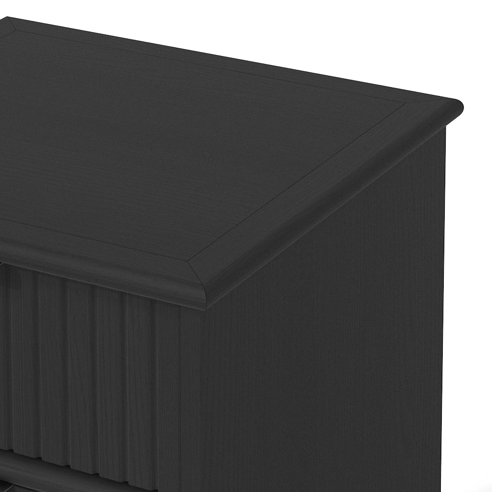 Sorrento 3 Drawer Side Table - Black