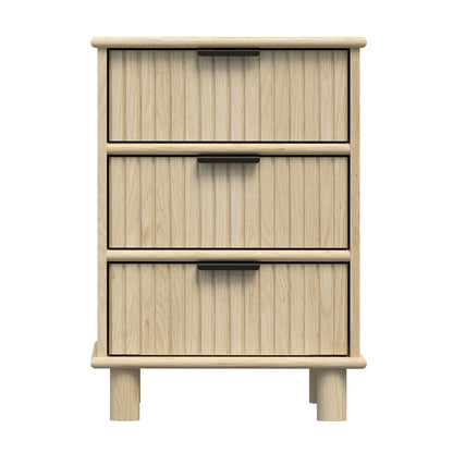 Sorrento 3 Drawer Side Table - Oak