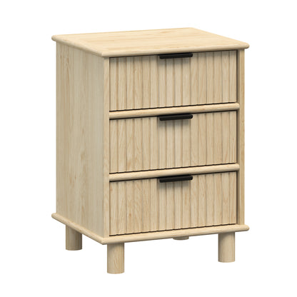 Sorrento 3 Drawer Side Table - Oak