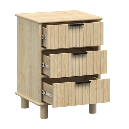 Sorrento 3 Drawer Side Table - Oak