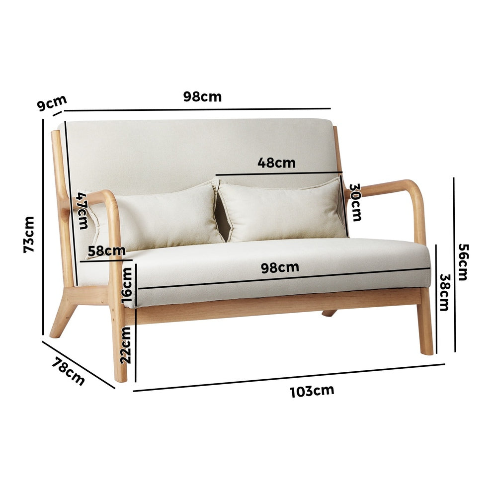 Camden 2 Seater Lounge Beige