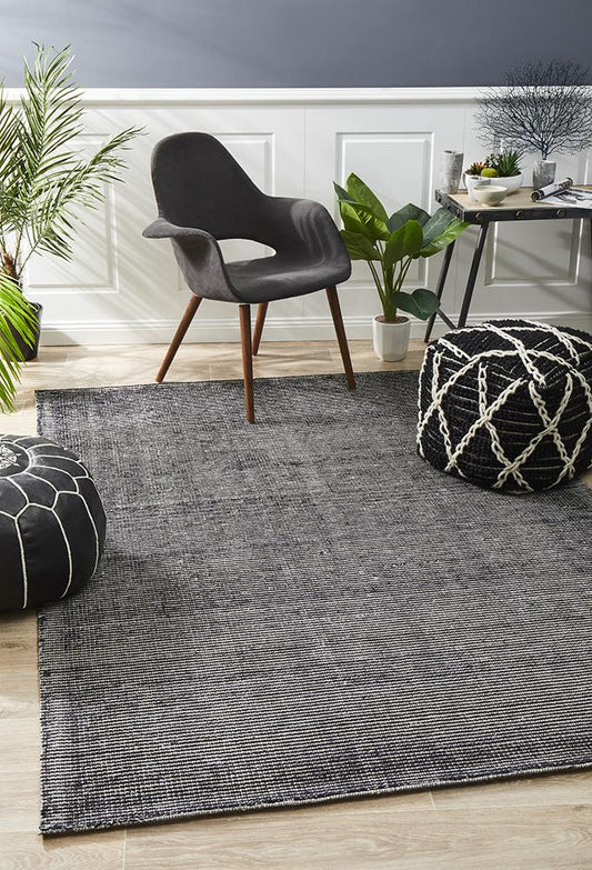 Allure Black Cotton Rayon Rug 400 x 300 CM