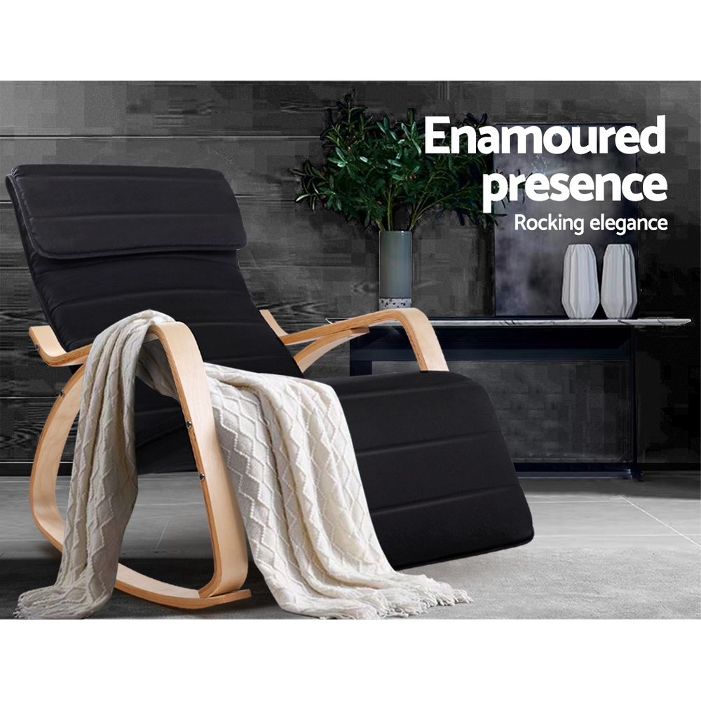 Tristan Rocking  Armchair Black